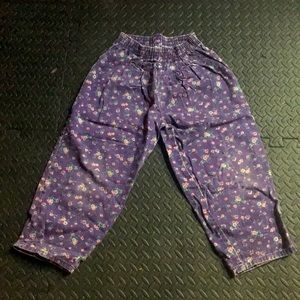 Kids Vintage floral pants with elastic waist